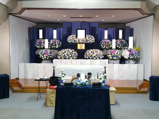 舟渡斎場で葬儀を行なった写真