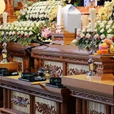 石川生造花店で葬儀を行なった写真