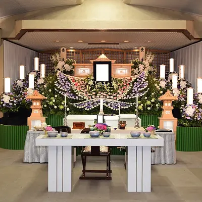 京花で葬儀を行なった写真