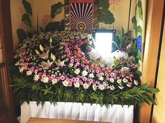 本庄造花店で葬儀を行なった写真