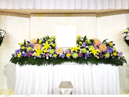 愛光式典で葬儀を行なった写真