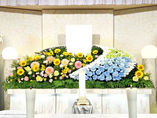 愛光式典で葬儀を行なった写真