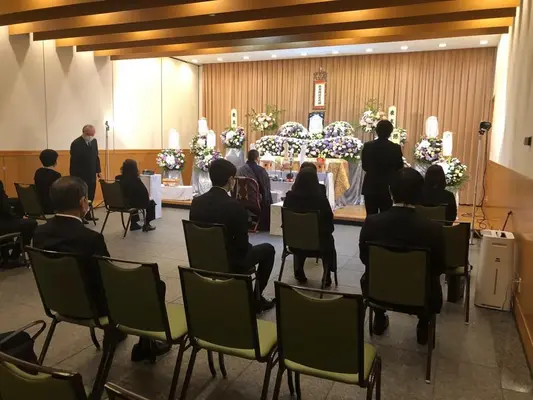 臨海斎場で葬儀を行なった写真