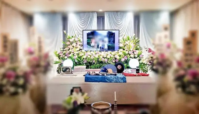 三和式典　東村山営業所で葬儀を行なった写真