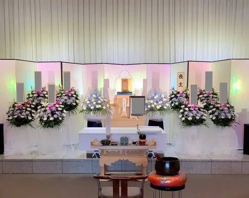 楢原斎場で葬儀を行なった写真