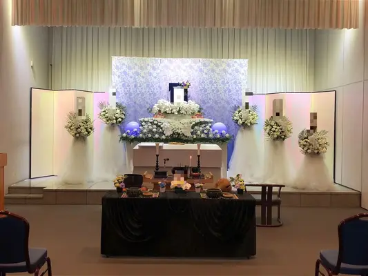 楢原斎場で葬儀を行なった写真