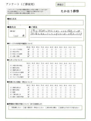 たかほう葬祭で葬儀を行なった写真