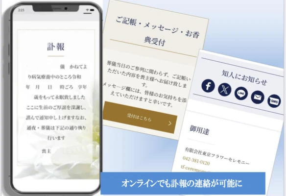 東京フラワーセレモニーで葬儀を行なった写真