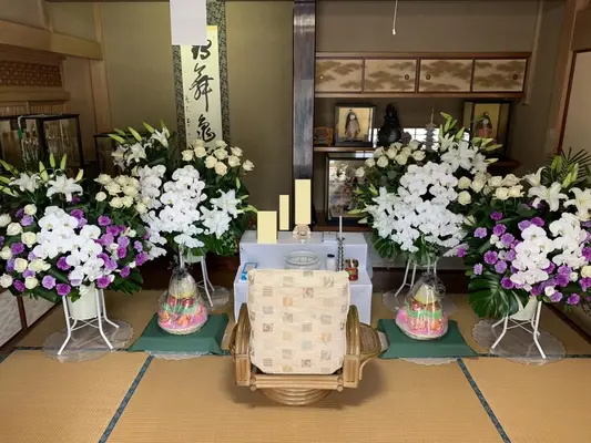 三寳寺で葬儀を行なった写真