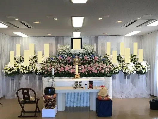 愛染院で葬儀を行なった写真