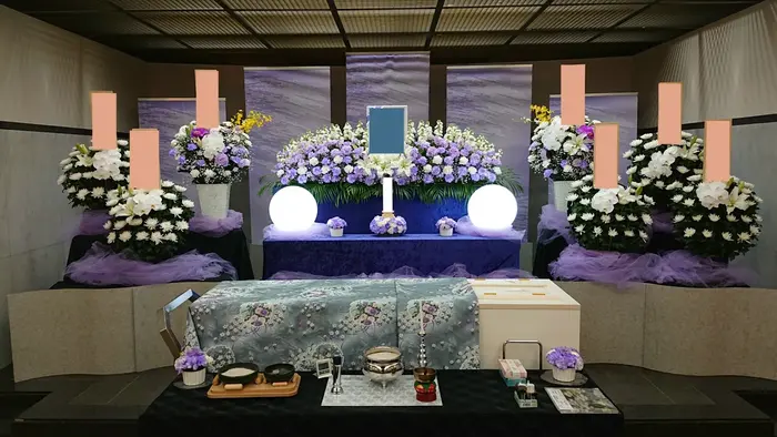 横浜市南部斎場で葬儀を行なった写真