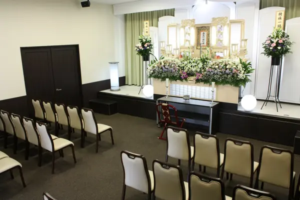 西口共栄社（男山会館）で葬儀を行なった写真