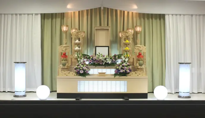 西口共栄社（男山会館）で葬儀を行なった写真