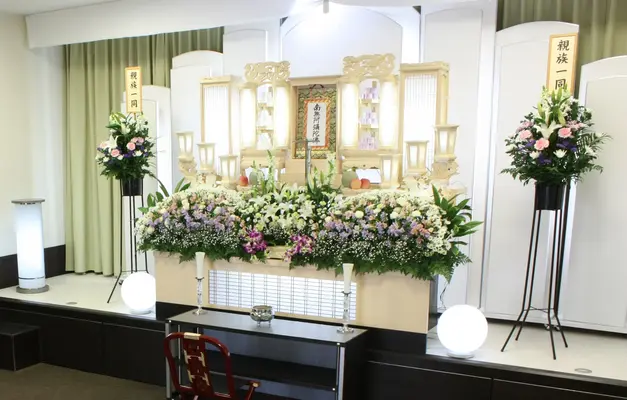 西口共栄社（男山会館）で葬儀を行なった写真