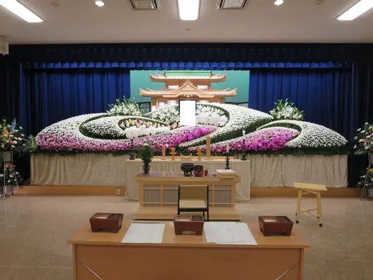 小さなお葬式 柏原ホールで葬儀を行なった写真