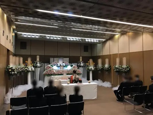 大阪市立北斎場で葬儀を行なった写真