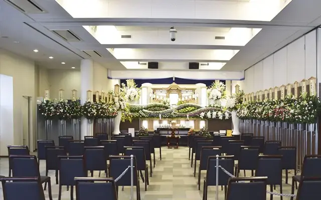 西口共栄社(くすの木会館)で葬儀を行なった写真