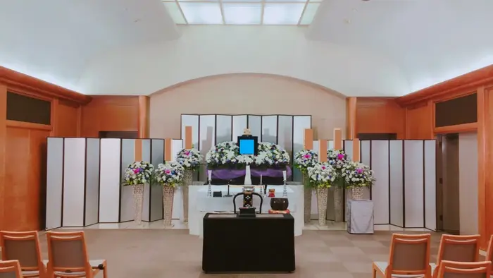 相模原市営斎場で葬儀を行なった写真