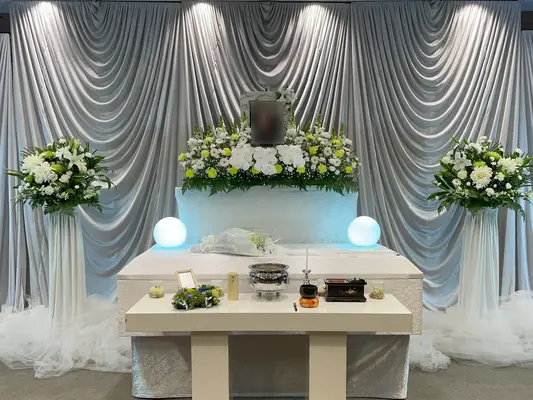 さざなみ堂で葬儀を行なった写真