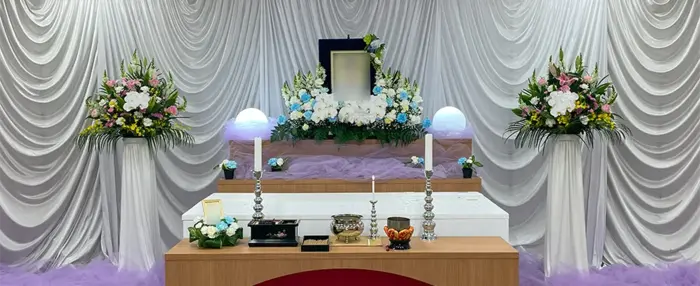 さざなみ堂で葬儀を行なった写真