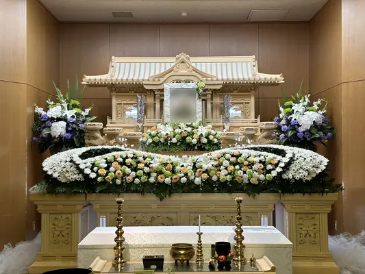 さざなみ堂で葬儀を行なった写真