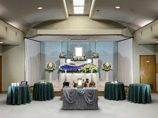 舟渡斎場で葬儀を行なった写真