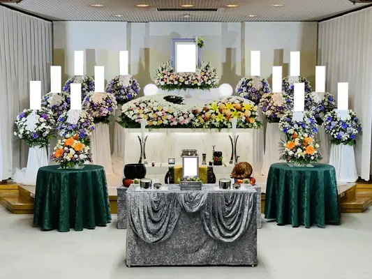 舟渡斎場で葬儀を行なった写真