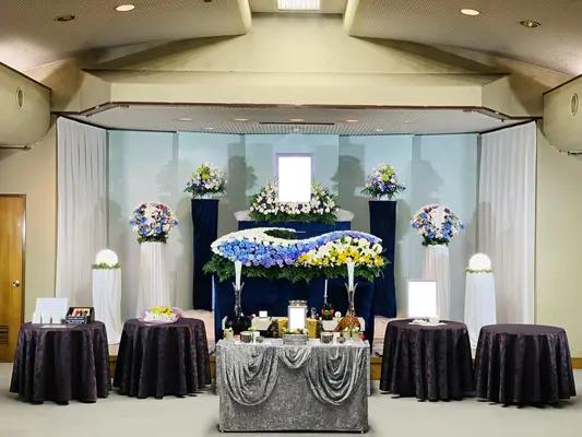 舟渡斎場で葬儀を行なった写真