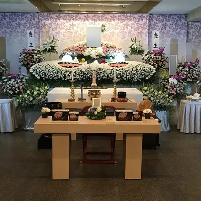 蓮浄社　原山営業所で葬儀を行なった写真