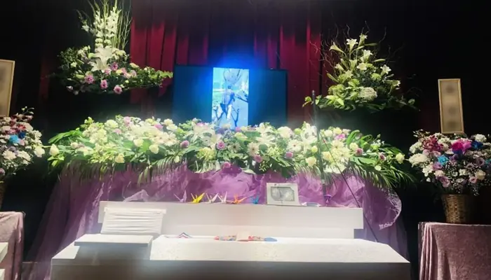 三和式典　多摩営業所で葬儀を行なった写真