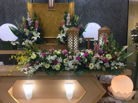 秋桜(ホールとよさと)で葬儀を行なった写真