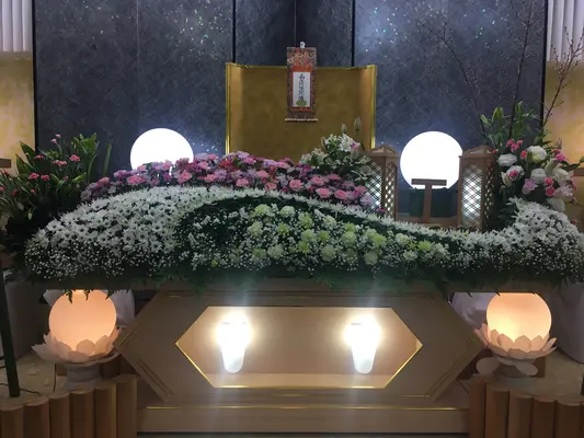 秋桜(ホールとよさと)で葬儀を行なった写真