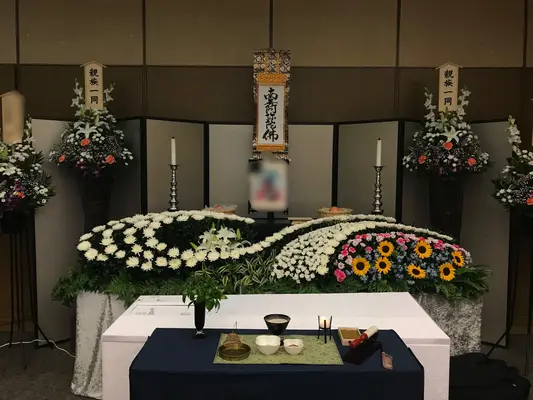 大阪市立北斎場で葬儀を行なった写真