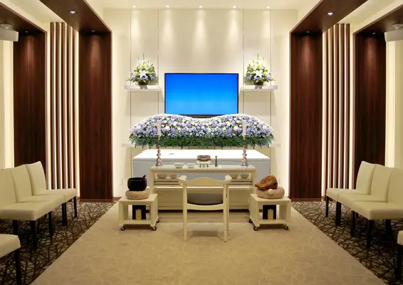 日本の心（梅郷ホール）で葬儀を行なった写真