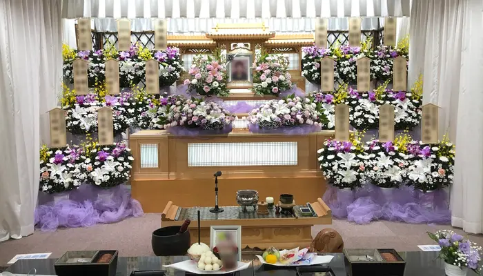 龍ケ崎市営斎場で葬儀を行なった写真