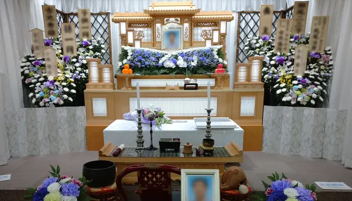 龍ケ崎市営斎場で葬儀を行なった写真