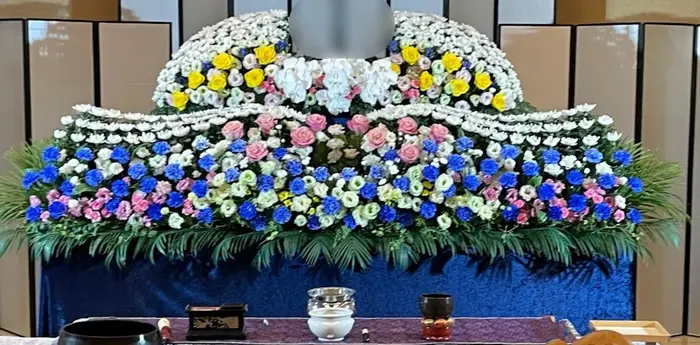 花式典で葬儀を行なった写真