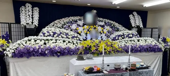 花式典で葬儀を行なった写真