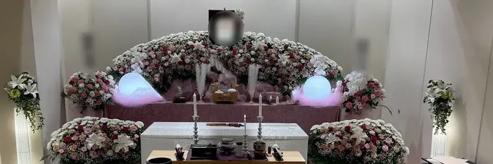 花式典で葬儀を行なった写真