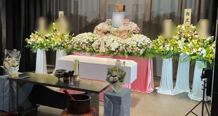 花式典で葬儀を行なった写真