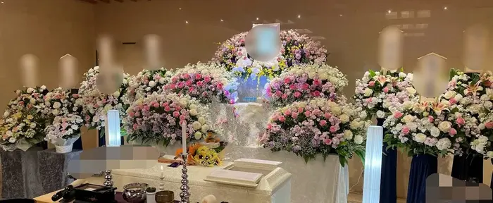 花式典で葬儀を行なった写真