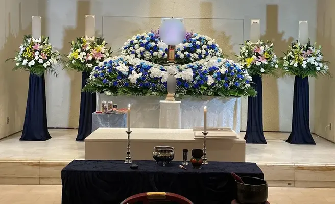 花式典で葬儀を行なった写真