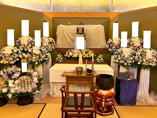 安永寺(ひかりのお堂家族葬ホール)で葬儀を行なった写真