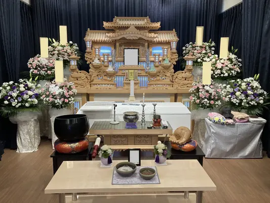 つきひセレモニーで葬儀を行なった写真