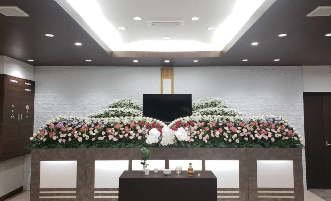 家族葬　久遠長居ホールで葬儀を行なった写真
