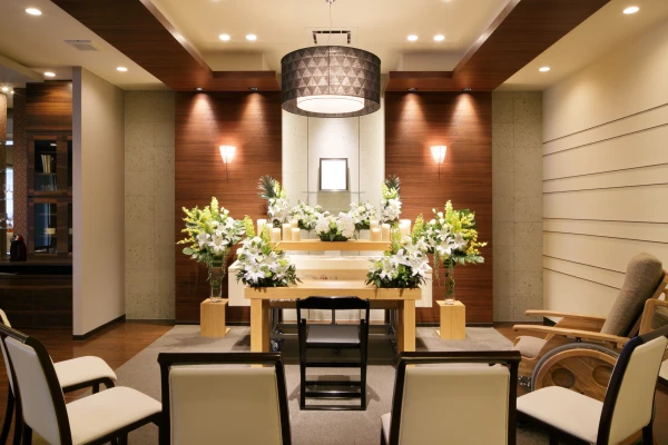花屋仁助(プリエールリビング&ルーム)で葬儀を行なった写真