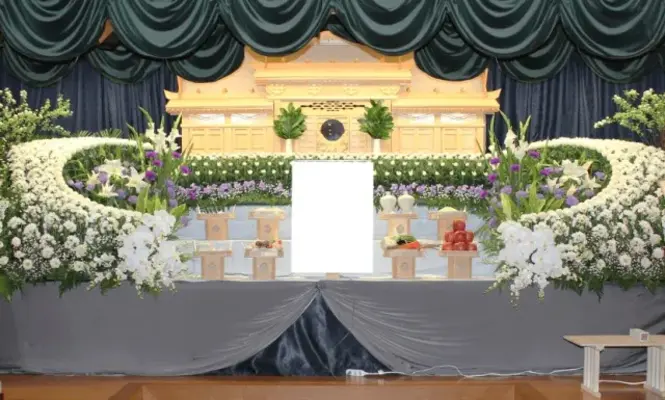 天国社（姪浜会館）で葬儀を行なった写真