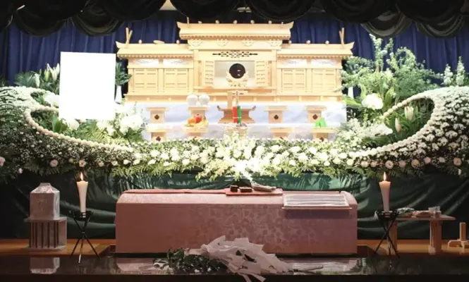 天国社（姪浜会館）で葬儀を行なった写真