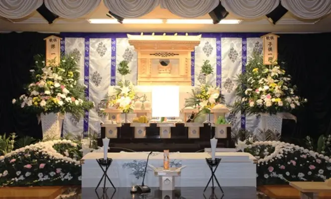 天国社（姪浜会館）で葬儀を行なった写真