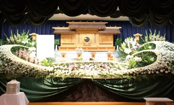 天国社（姪浜会館）で葬儀を行なった写真